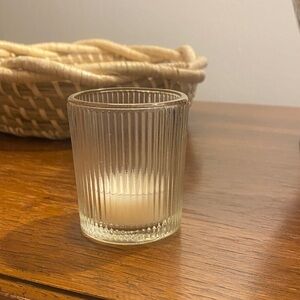 Ribbed Glass Candle Holders
